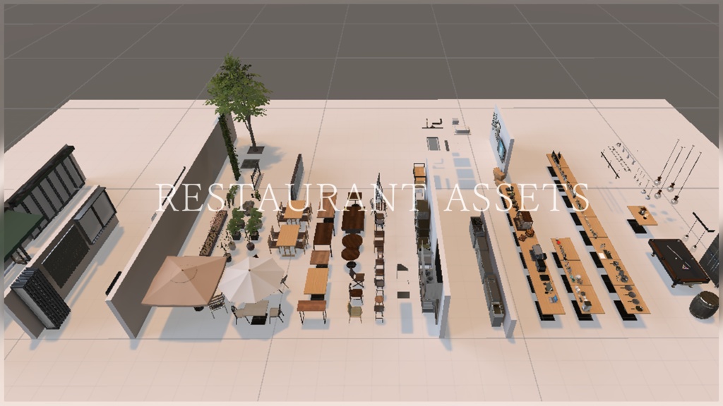 〔VRChatワールドアセット販売〕< バー & Cafe & 居酒屋のアセット >