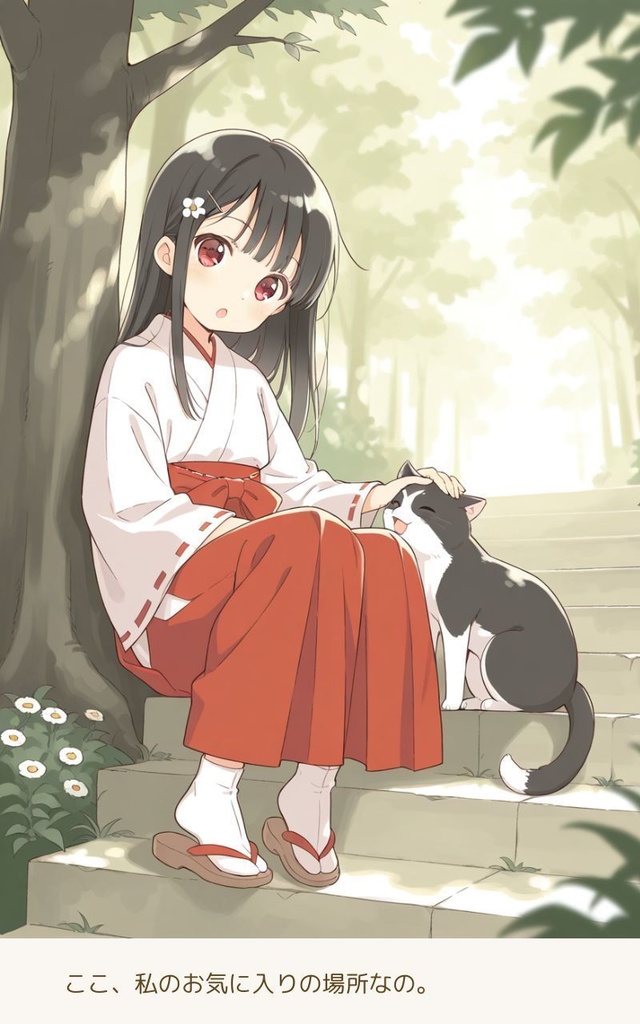 猫と女の子のやさしい時間 AIイラスト集