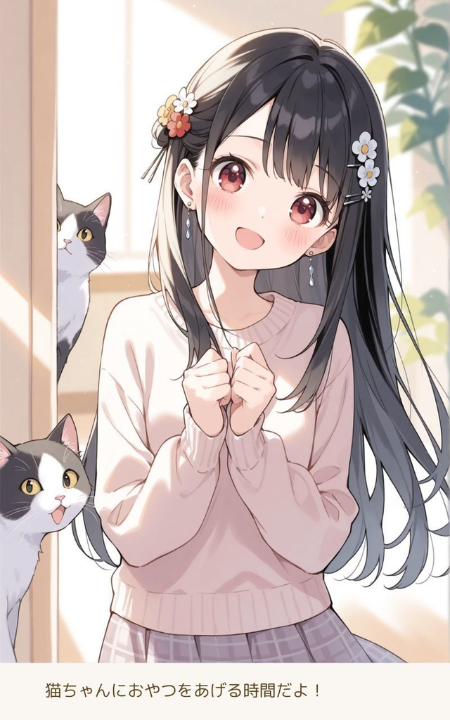 猫と女の子のやさしい時間 AIイラスト集