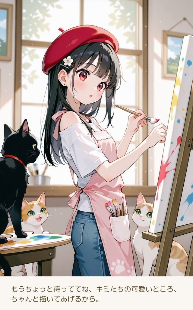 猫と女の子のやさしい時間 AIイラスト集