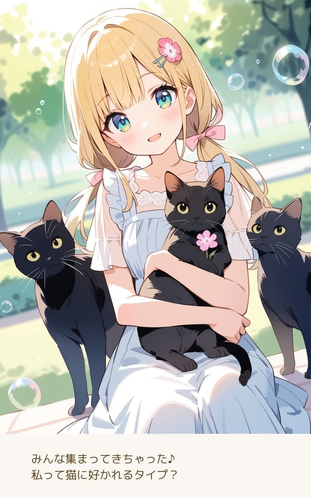 猫と女の子のやさしい時間 AIイラスト集