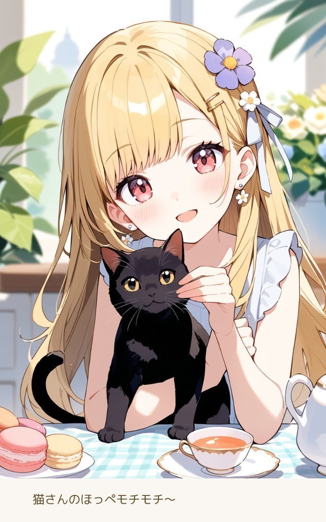 猫と女の子のやさしい時間 AIイラスト集