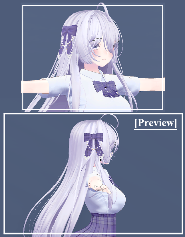 [VRC想定] Lace ribbon (レースリボン) + Renewal - Violet - BOOTH