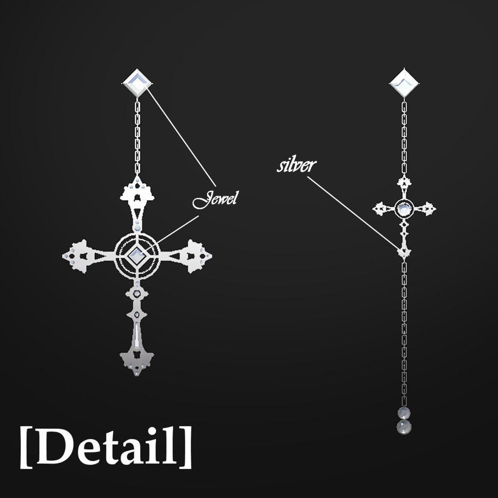 Cross Drop Earring / 十字架イヤリング