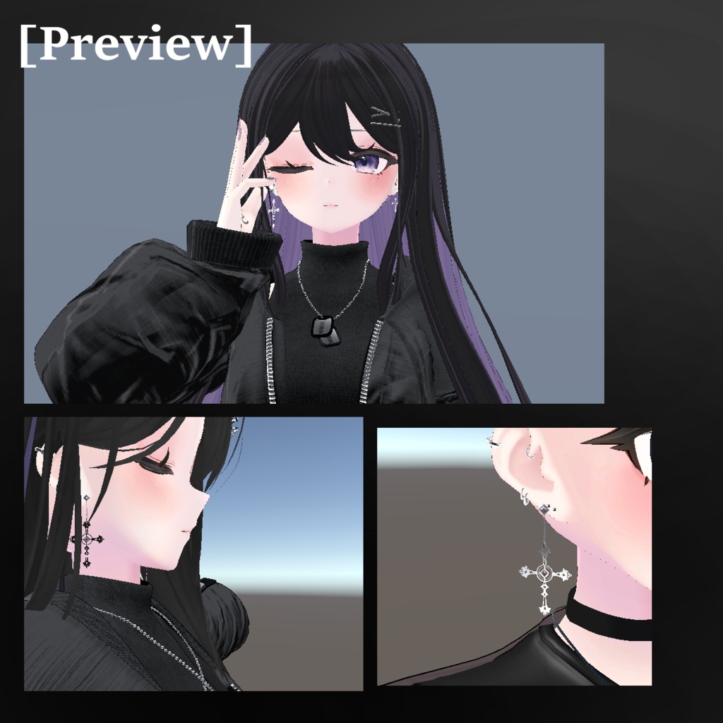 Cross Drop Earring / 十字架イヤリング