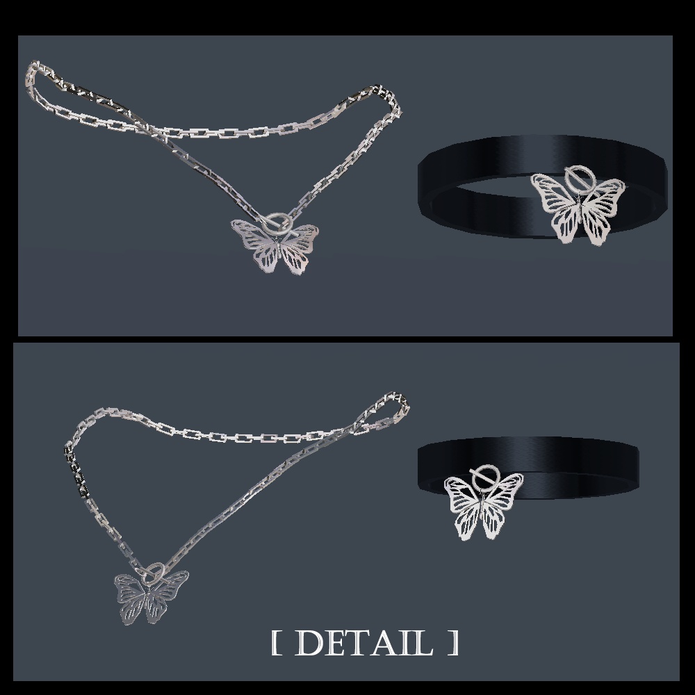 Butterfly  Necklace & Choker / バタフライ ネックレスとチョーカー for Maya(舞夜)