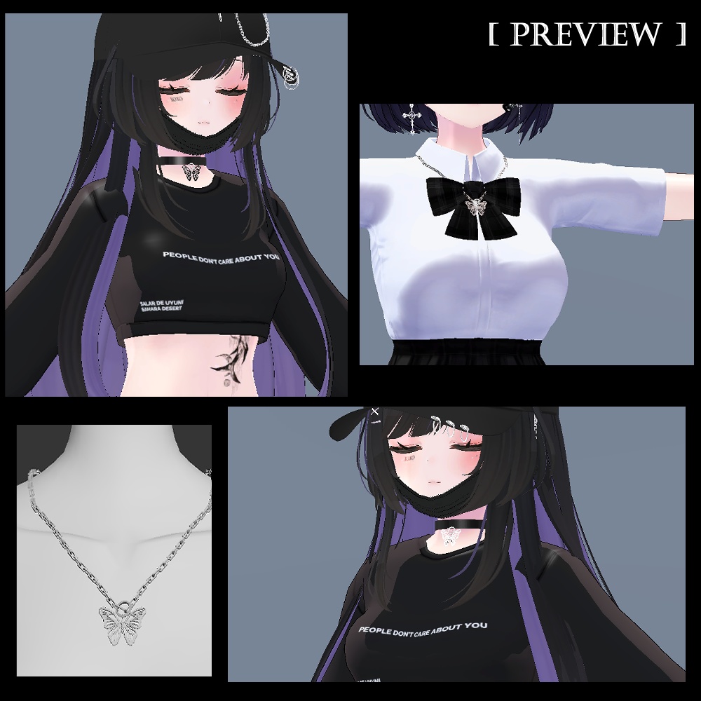 Butterfly  Necklace & Choker / バタフライ ネックレスとチョーカー for Maya(舞夜)