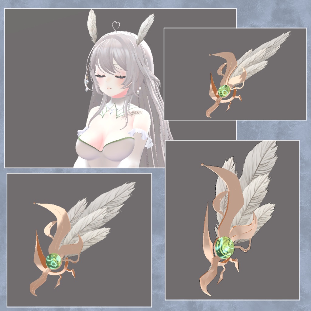 Venus / RPG Style Feather Hair Accessories