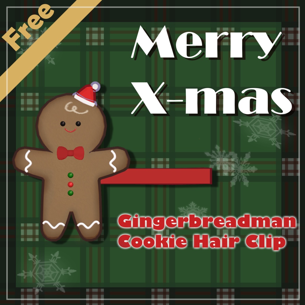 [🍪] Free!🎄 Gingerbreadman Cookie Hair clip 🎄
