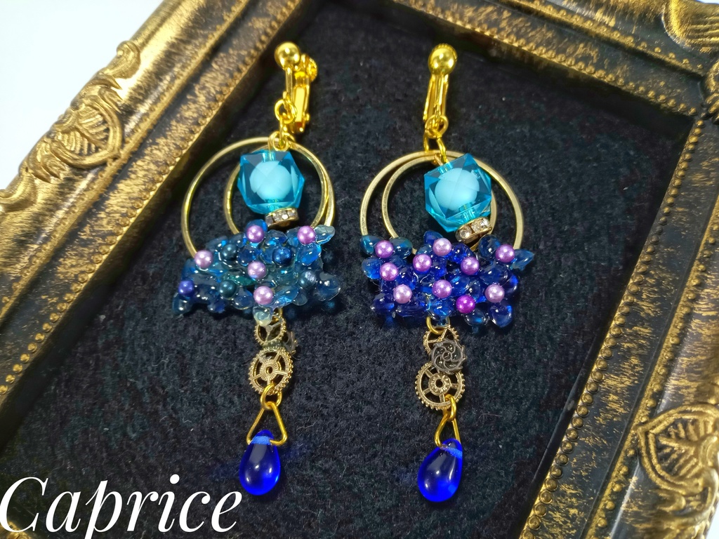 鉱石のアジサイ/イヤリング