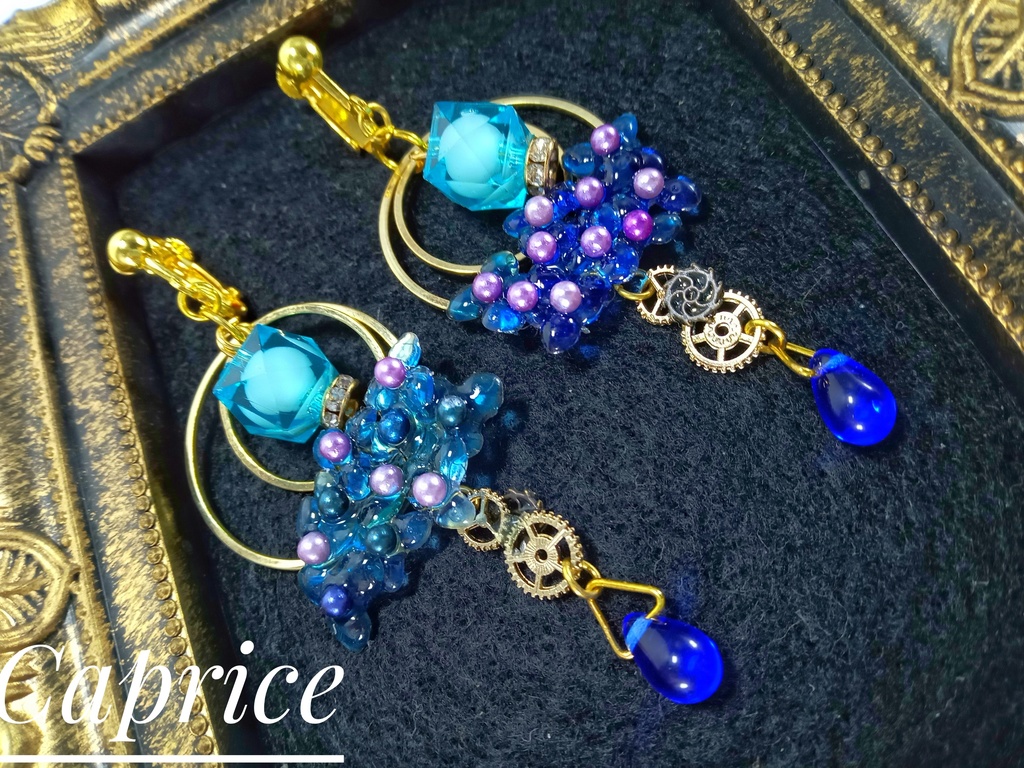 鉱石のアジサイ/イヤリング