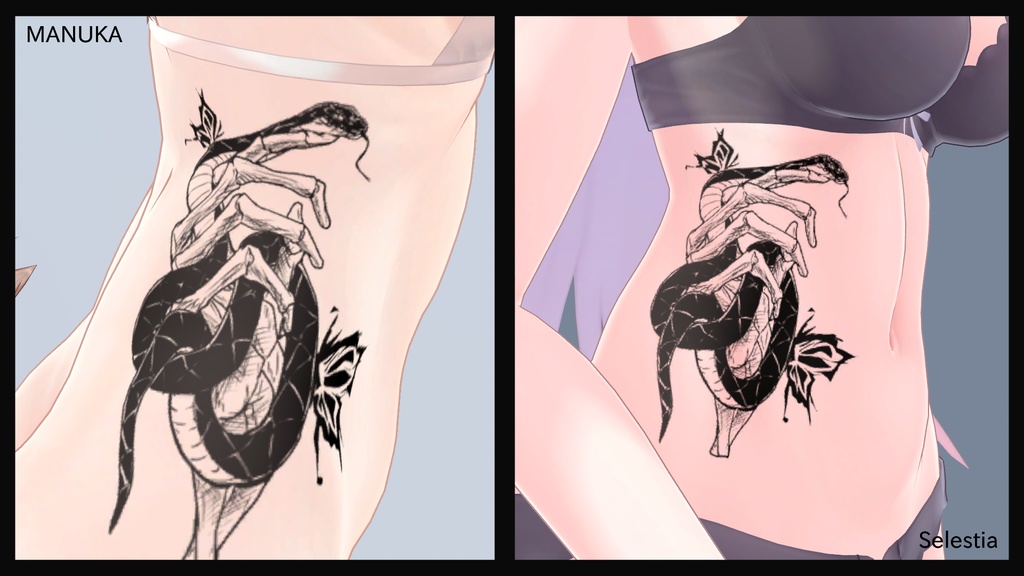 アバター用 Snake × Skull 💀 タトゥー!