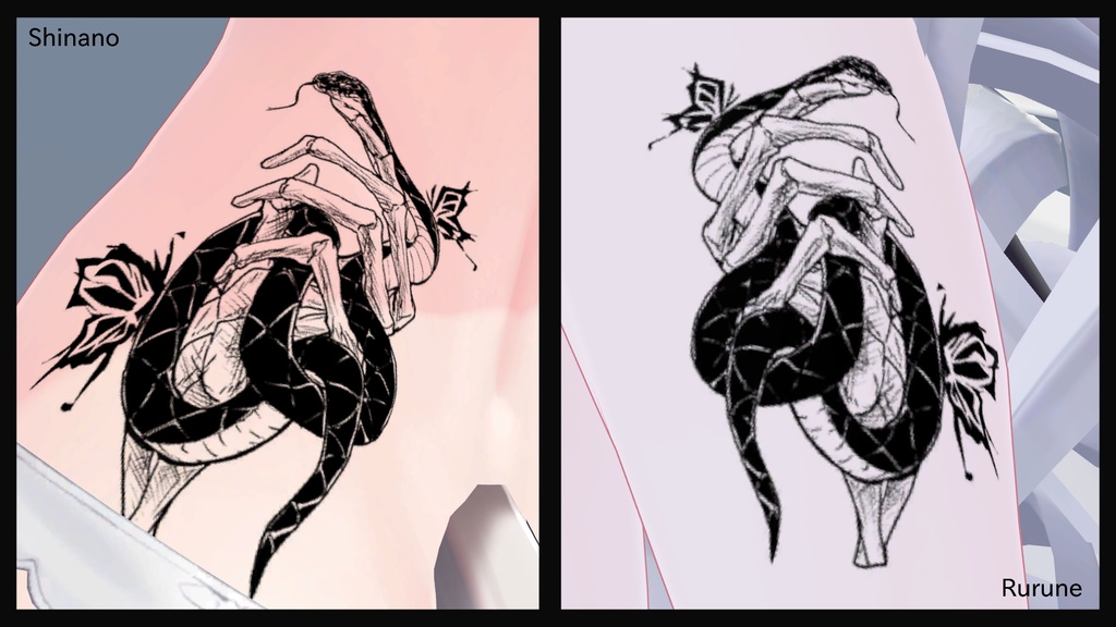 アバター用 Snake × Skull 💀 タトゥー!