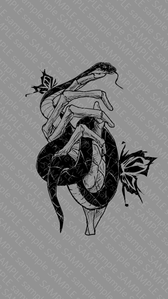 アバター用 Snake × Skull 💀 タトゥー!