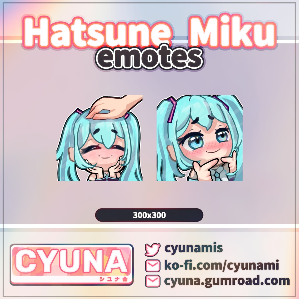 Hatsune Miku Twitch Emotes
