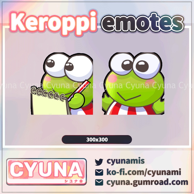 「ケロッピ(サンリオ)アニメーション付きエモート」Keroppi Sanrio Animated Emotes