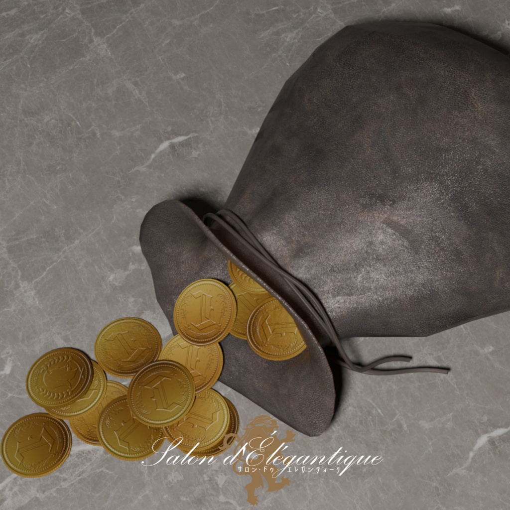 【無料・革袋付き】レガコイン【3Dモデル】