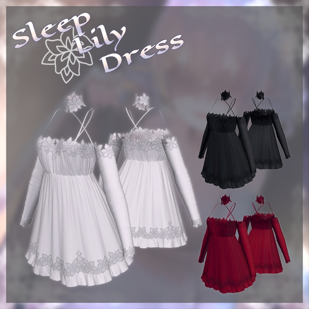 【17-Avatars】Sleep Lily Dress‐ぽやしみリリィワンピース【しなのショコラミルティナミルフィ真央対応】