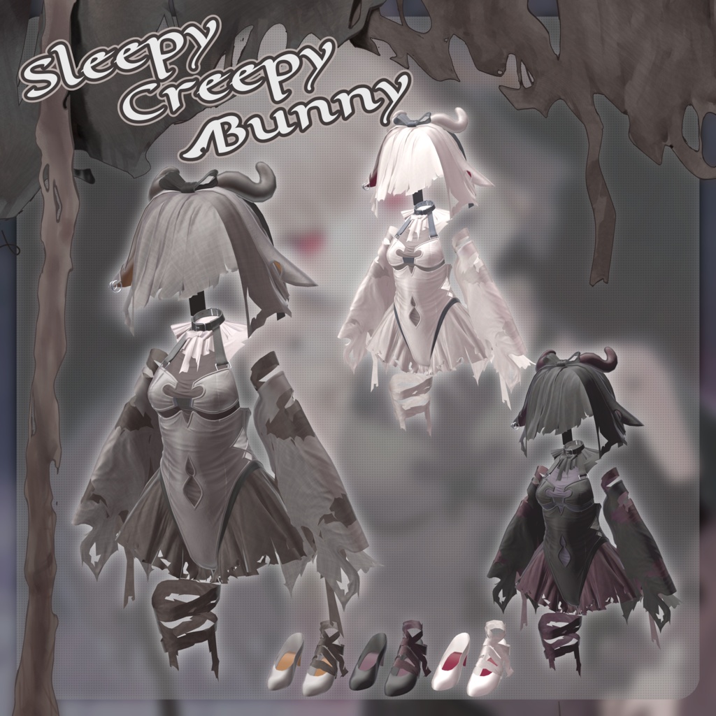 ☆発売記念セール開催中☆【12-Avatars】Sleepy Creepy Bunny-ぽやこわバニー【しなの輝夜ミルフィエク対応】