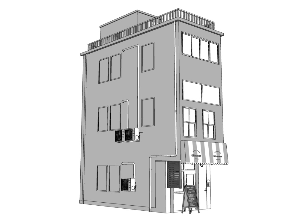 【3D素材】繁華街ビル02【.fbx】