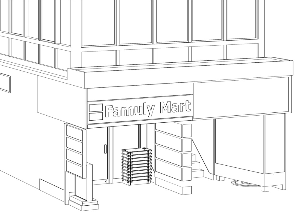 【3D素材】繁華街ビル03【.fbx】