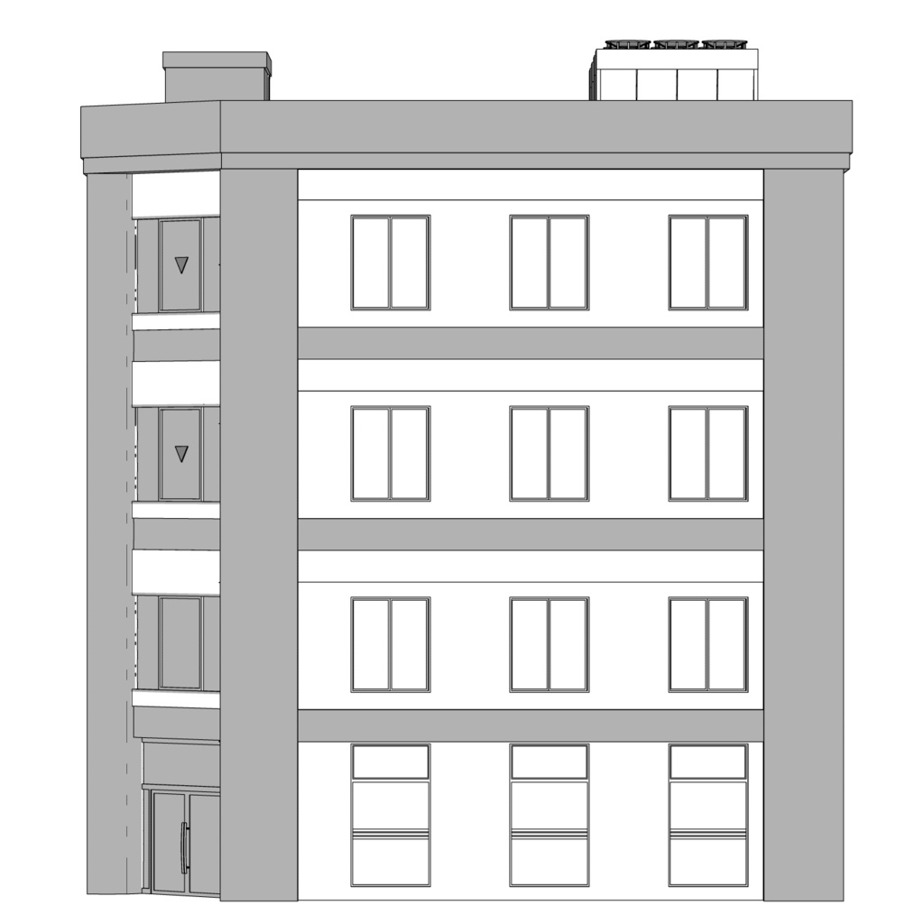 【3D素材】雑居ビル01【.fbx】
