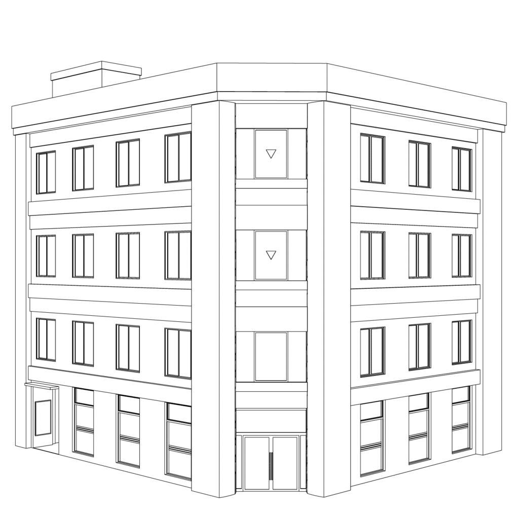 【3D素材】雑居ビル01【.fbx】