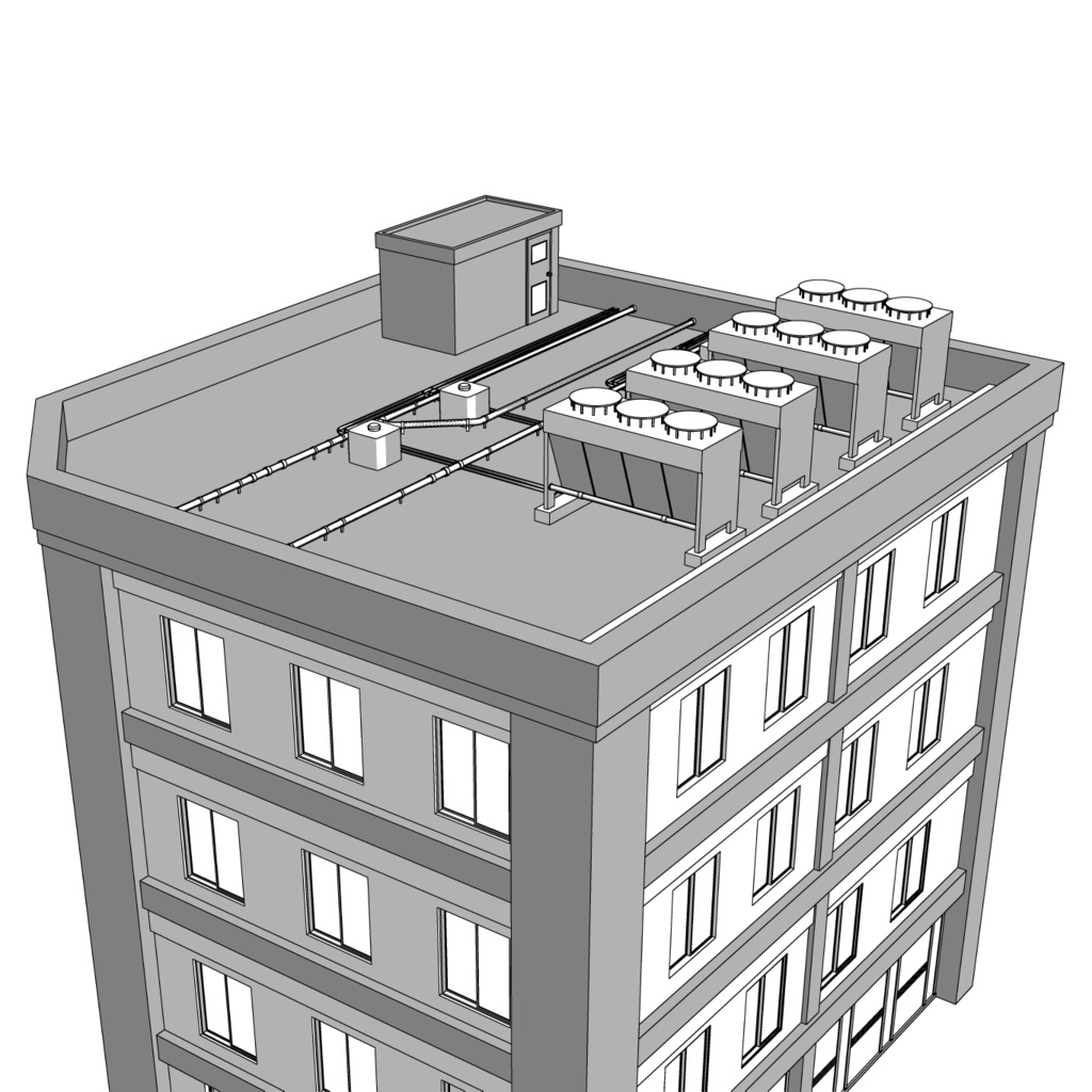 【3D素材】雑居ビル01【.fbx】