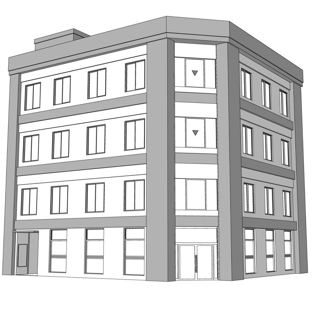 【3D素材】雑居ビル01【.fbx】
