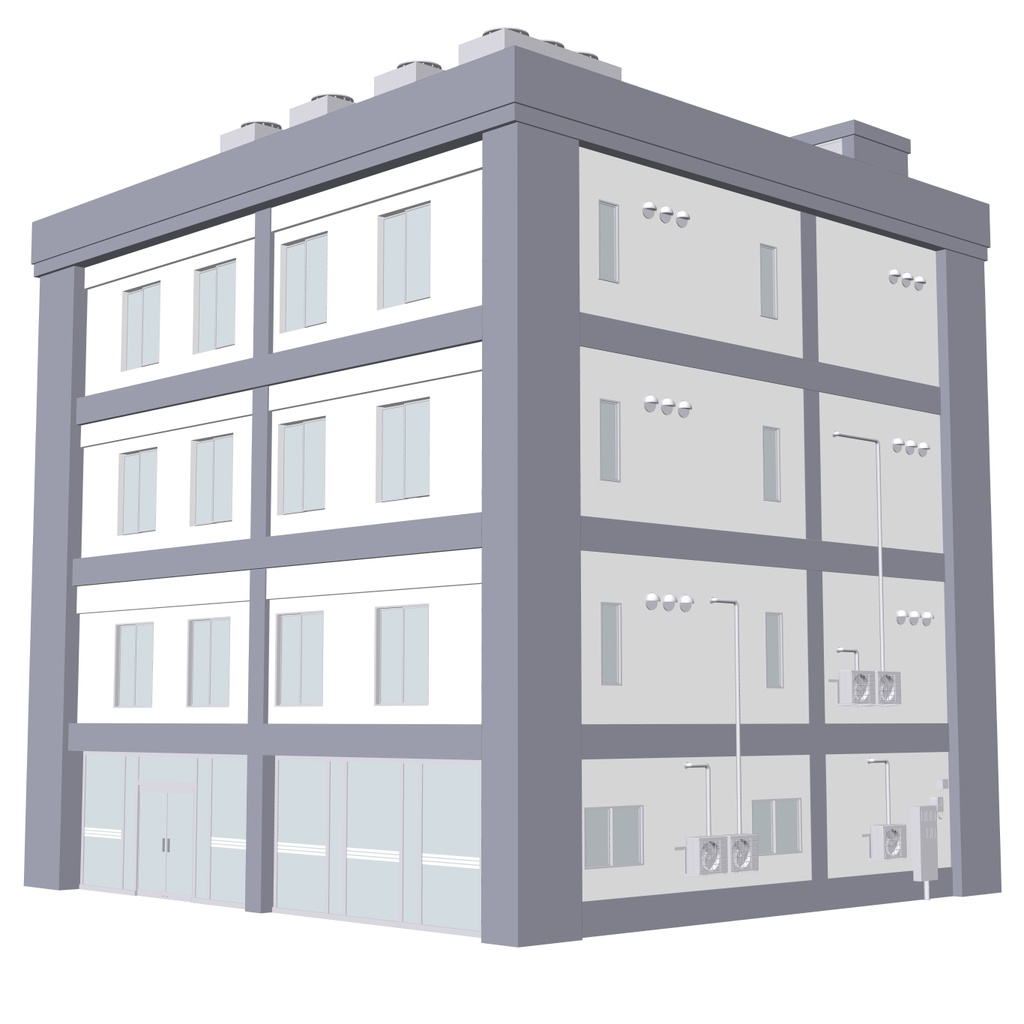 【3D素材】雑居ビル01【.fbx】