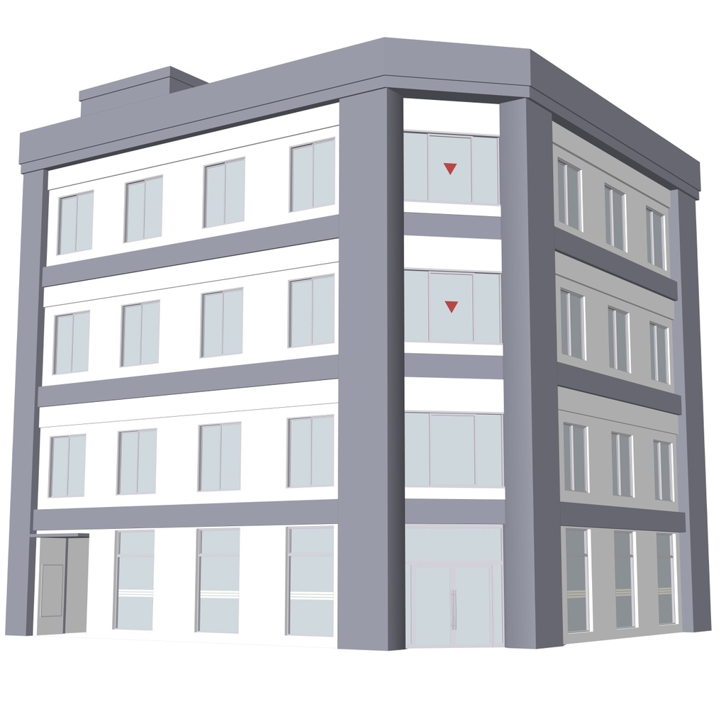 【3D素材】雑居ビル01【.fbx】