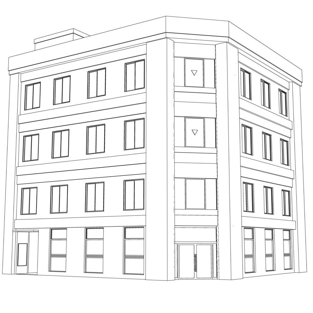 【3D素材】雑居ビル01【.fbx】