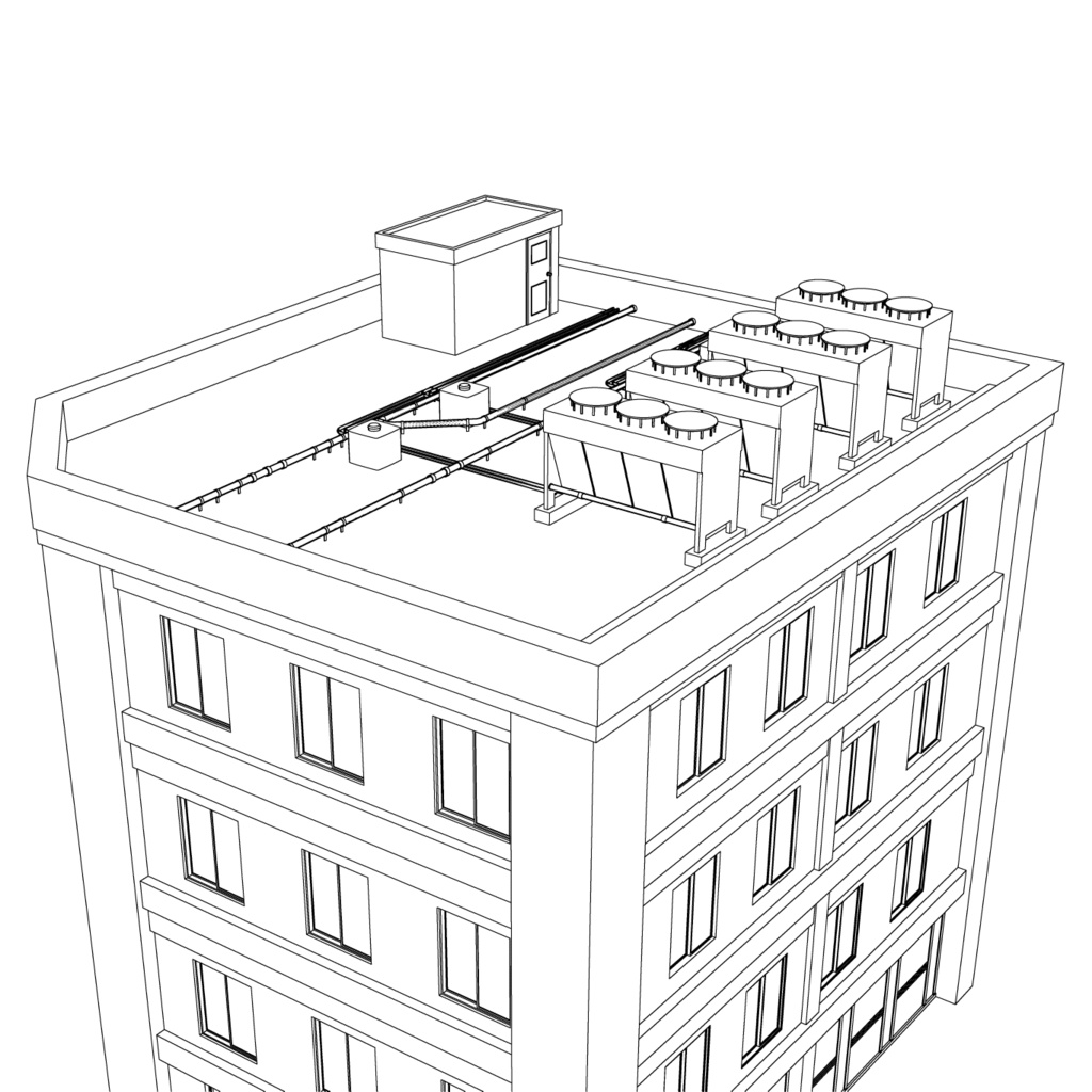 【3D素材】雑居ビル01【.fbx】