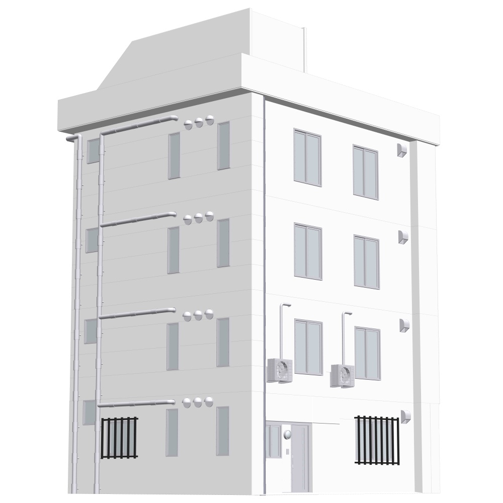 【3D素材】雑居ビル03【.fbx】