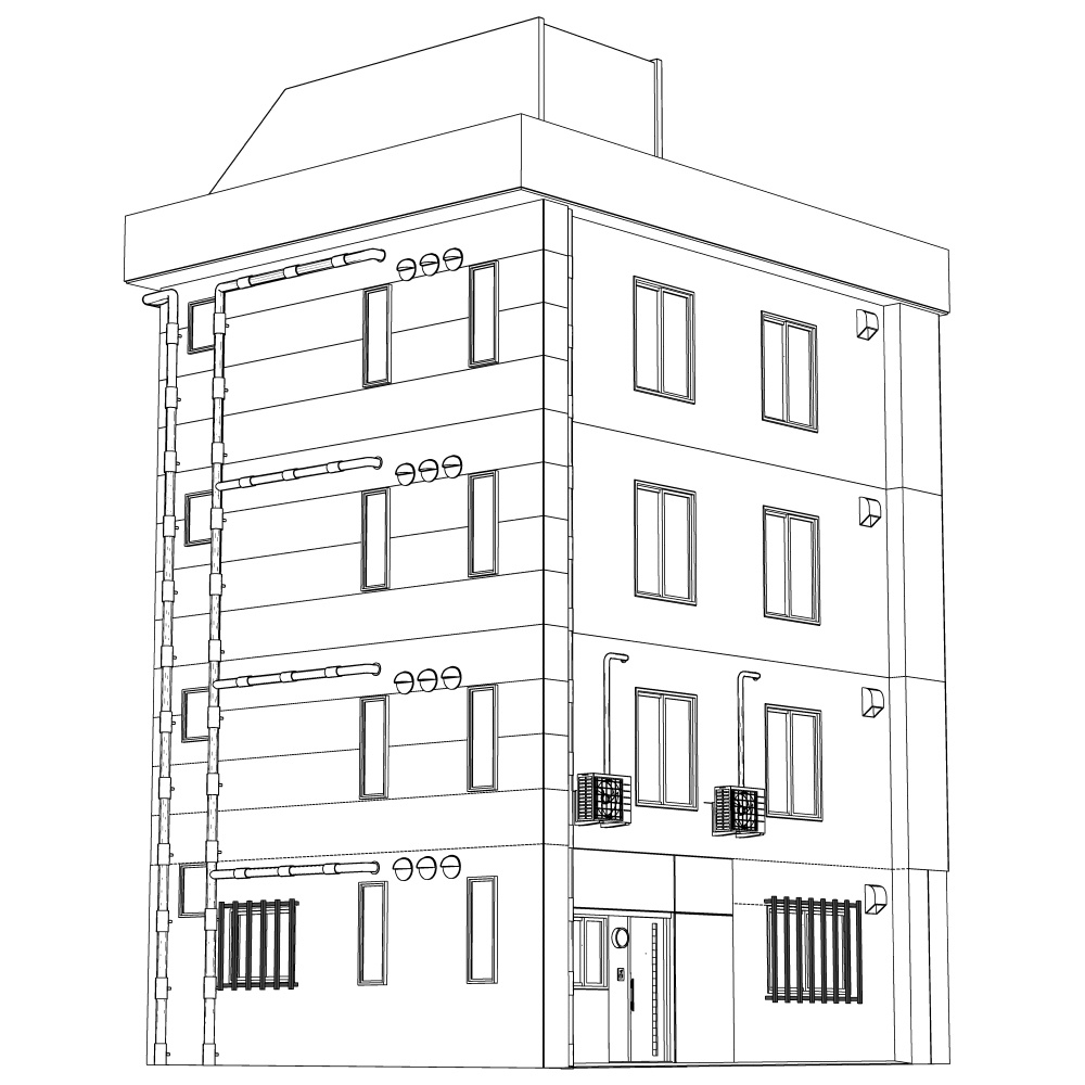 【3D素材】雑居ビル03【.fbx】