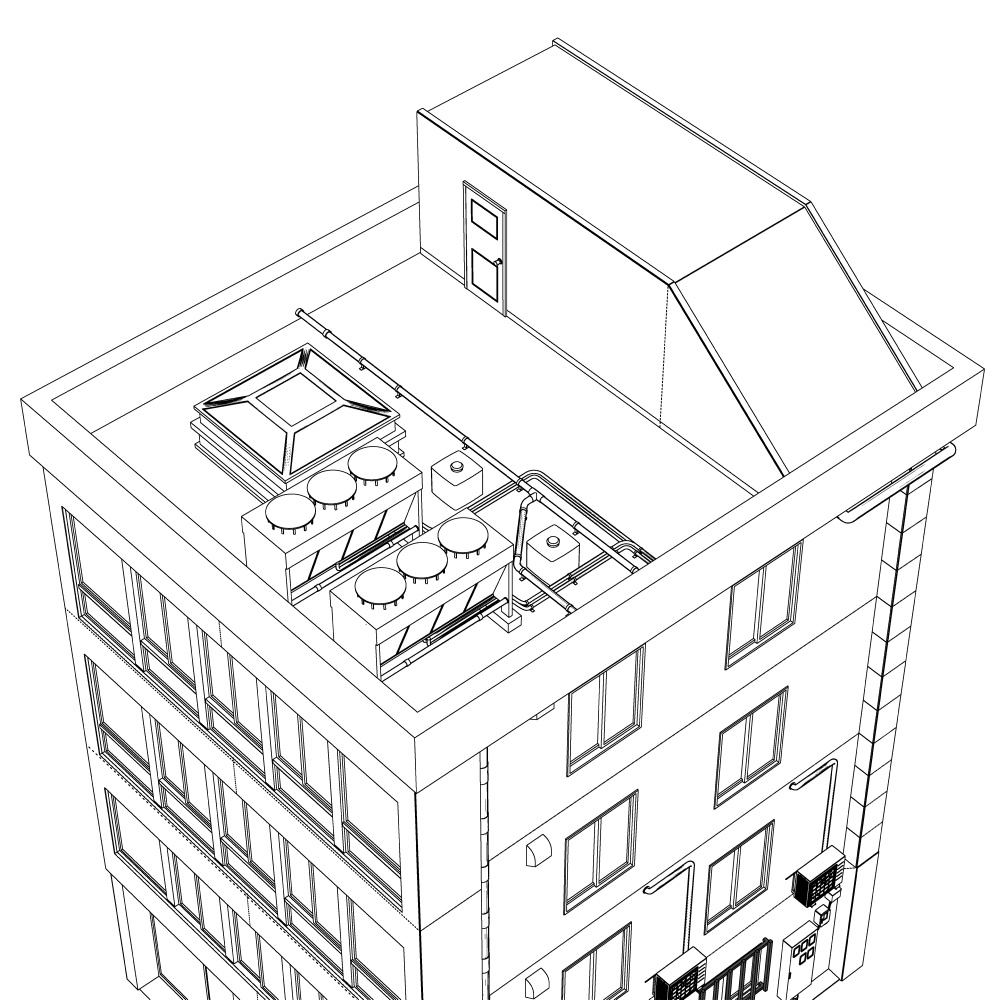 【3D素材】雑居ビル03【.fbx】
