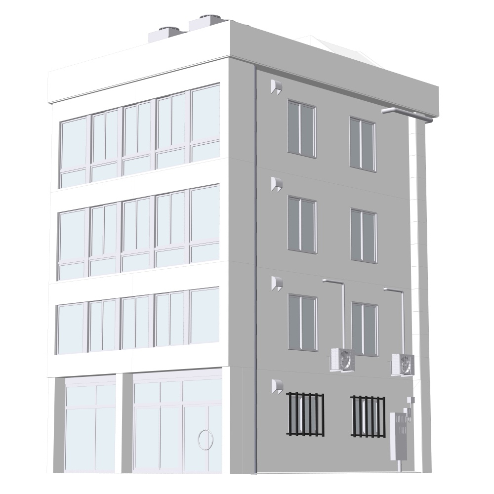 【3D素材】雑居ビル03【.fbx】