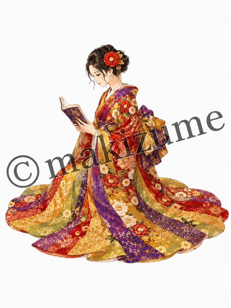 椿美人 ~現代和装~ コラージュ素材