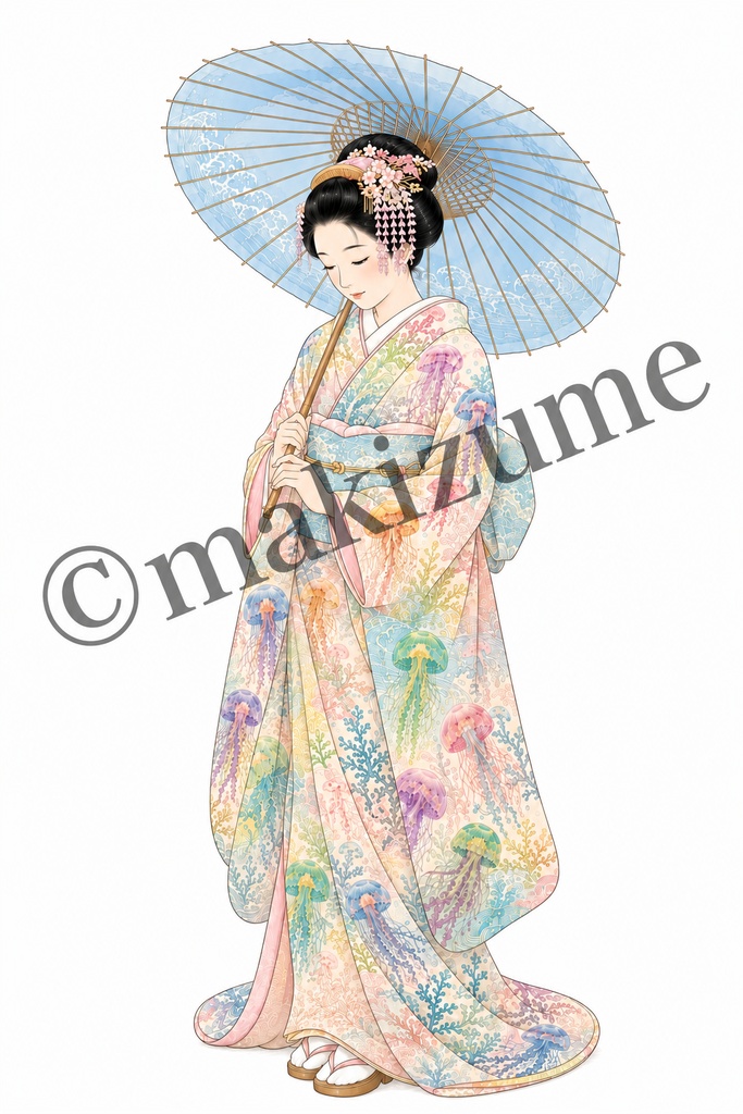 海月美人 〜浮世絵〜 コラージュ素材