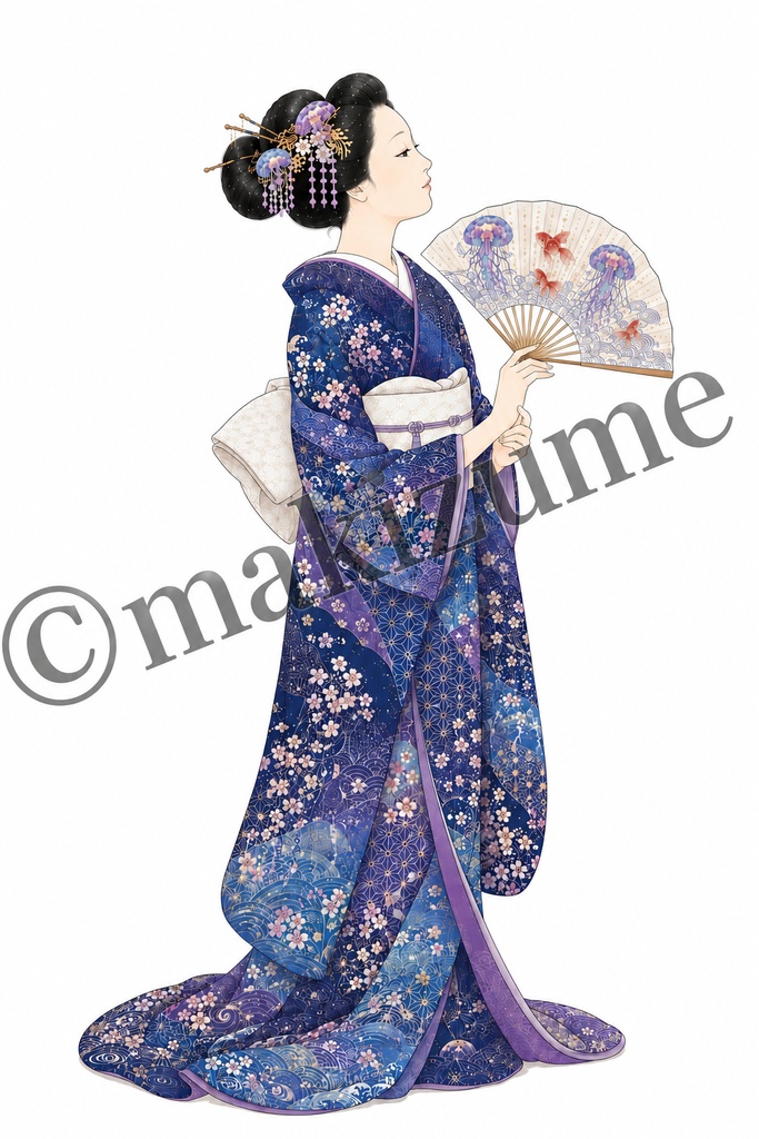 海月美人 〜浮世絵〜　コラージュ素材