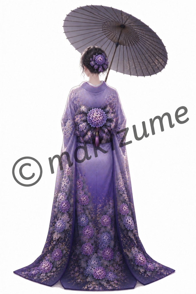 紫陽花美人 〜現代和装〜 コラージュ素材