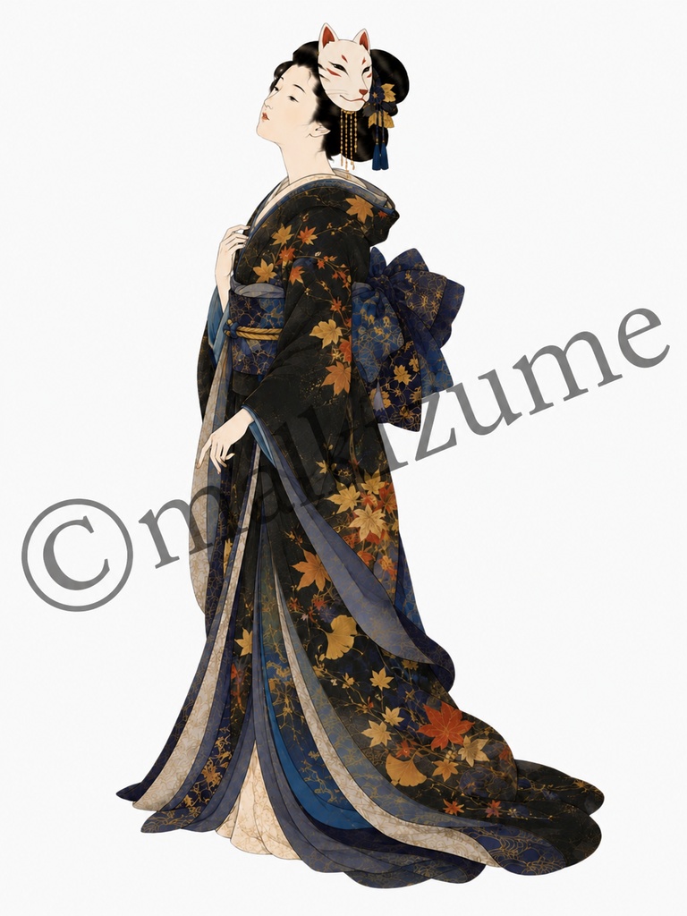 狐美人 〜浮世絵〜 コラージュ素材