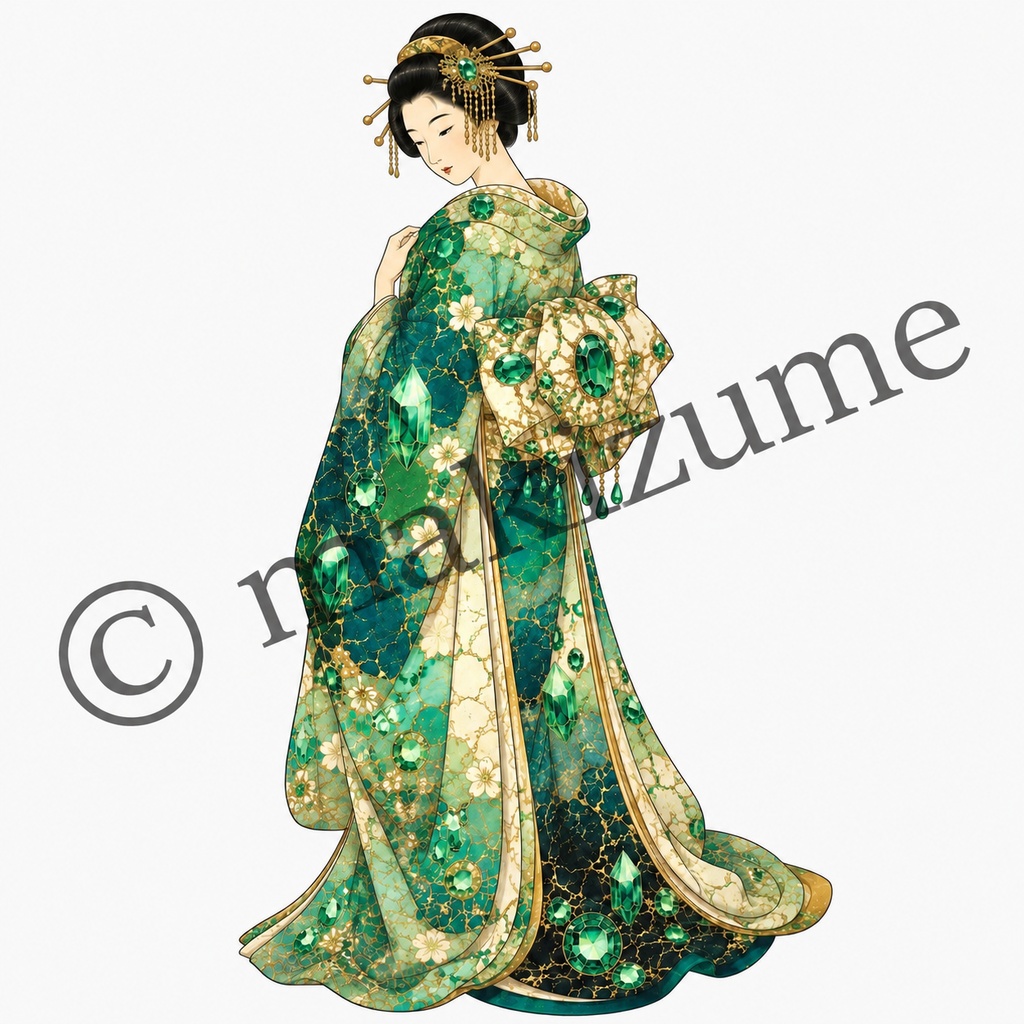 宝石美人 〜浮世絵〜 コラージュ素材