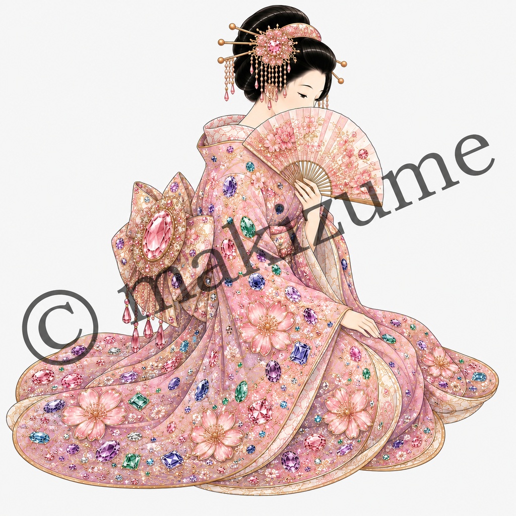 宝石美人 〜浮世絵〜 コラージュ素材