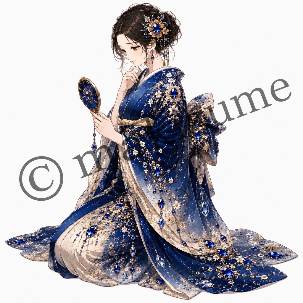 宝石美人 〜現代和装〜 コラージュ素材