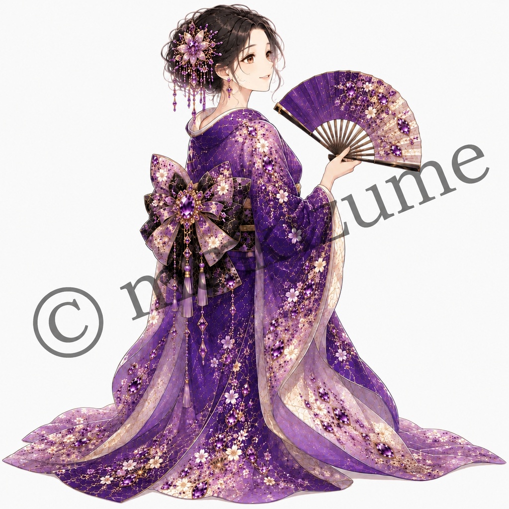 宝石美人 〜現代和装〜 コラージュ素材