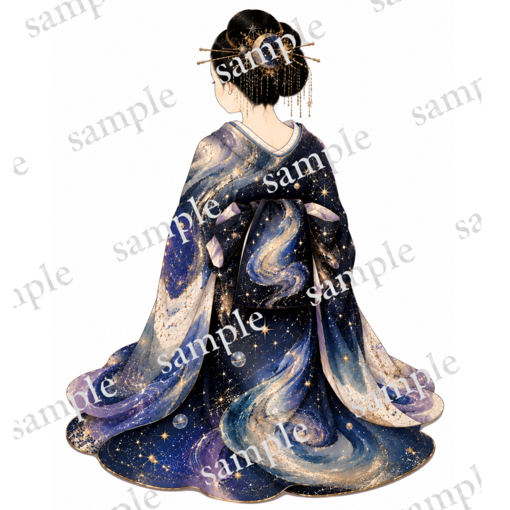 宇宙美人 〜浮世絵〜 コラージュ素材