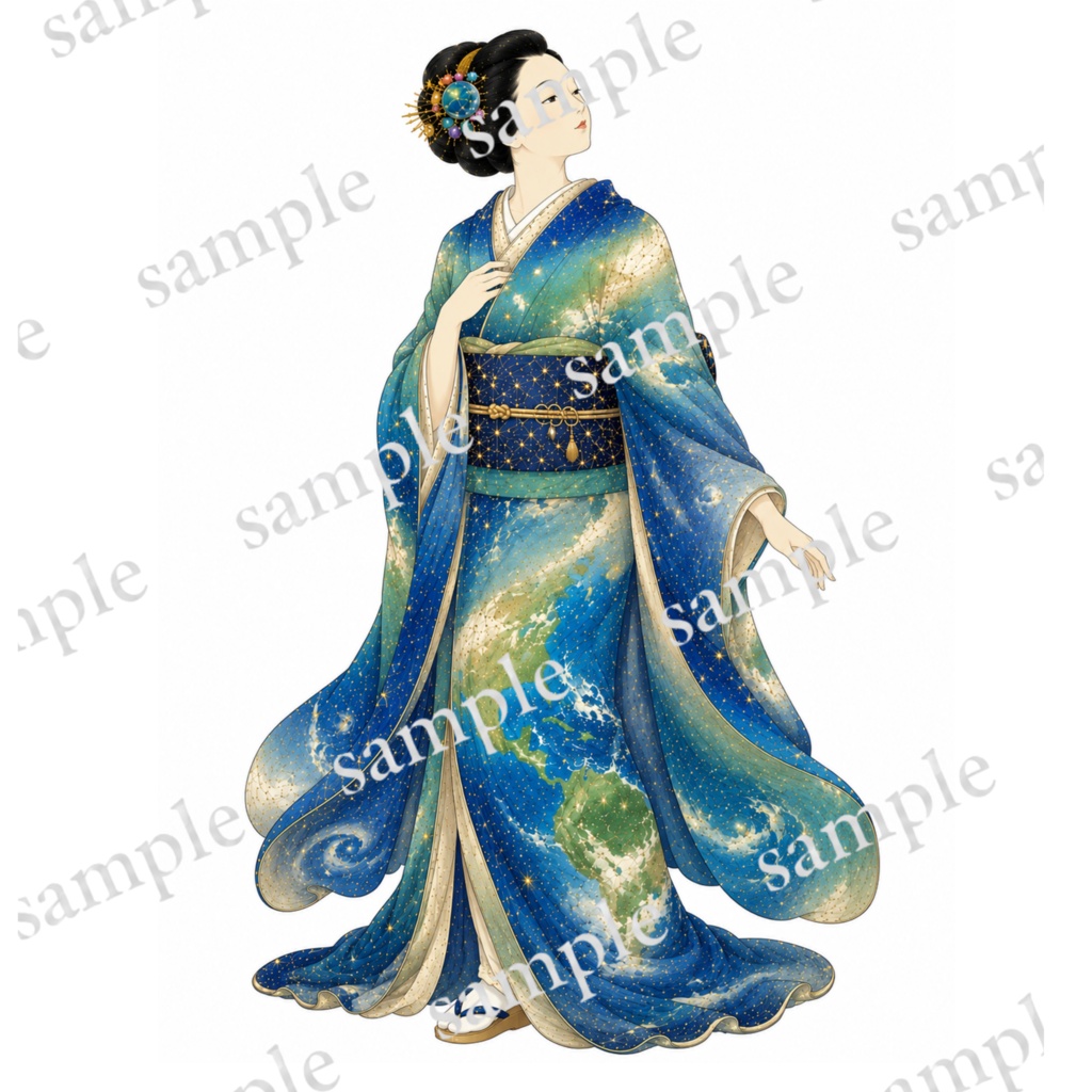 宇宙美人 〜浮世絵〜 コラージュ素材