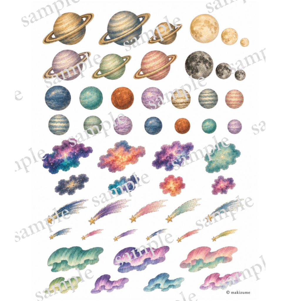 宇宙美人 〜浮世絵〜 コラージュ素材