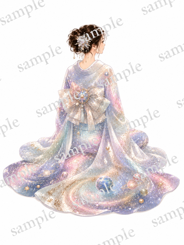 宇宙美人 〜現代和装〜 コラージュ素材